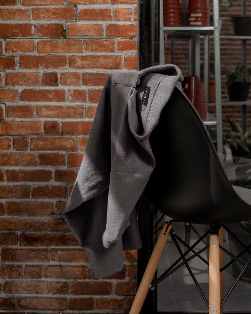 SOM - Dark Grey Short Sleeve Polo Shirt with Zipper